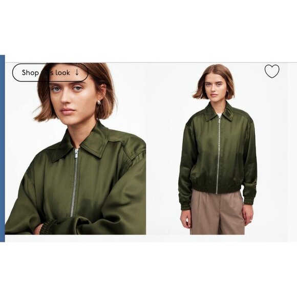Madewell Womens $188 Relaxed Zip-Front Bomber Jacket Mossy Umber Size XXS NT115 - Picture 1 of 10